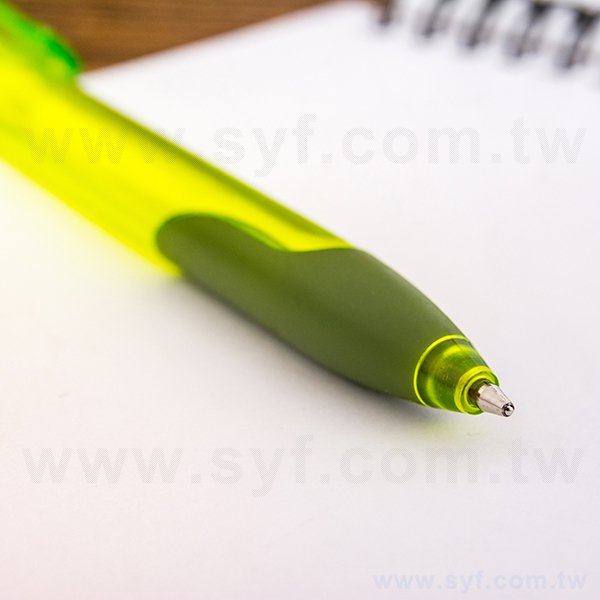 廣告筆-螢光綠色防滑筆管禮品-單色原子筆-採購訂製贈品筆-8555-6
